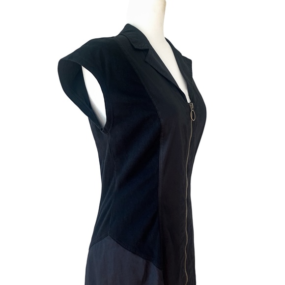 NWT 96% Cotton Collared Dress with Zipper and Ruched Sides - Picture 3 of 4